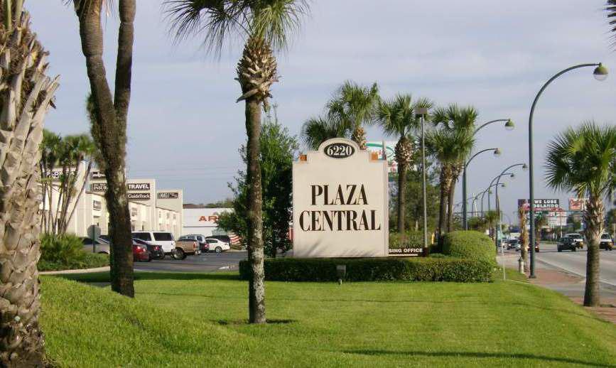 A busy commercial plaza on Orange Blossom Trail in Orlando.